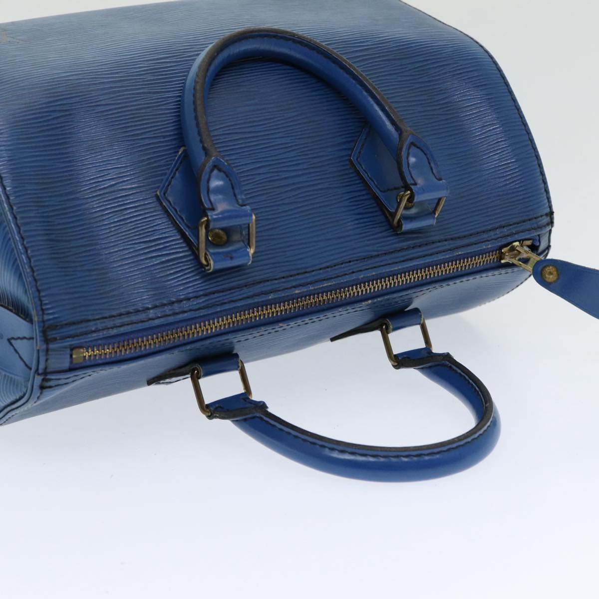 LOUIS VUITTON Epi Speedy 25 Hand Bag Toledo Blue M43015 LV Auth 84718