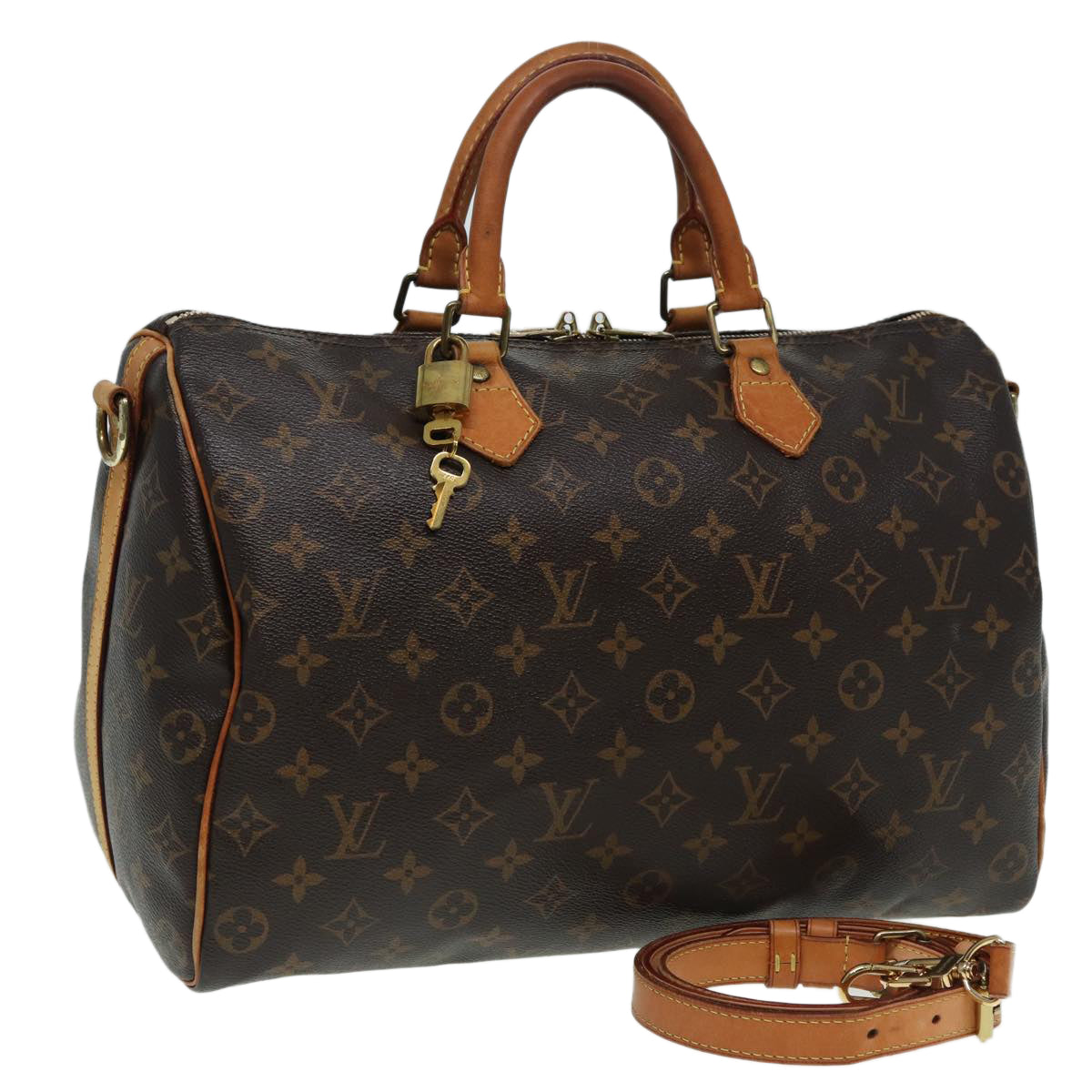 LOUIS VUITTON Monogram Speedy Bandouliere 35 Hand Bag M41111 LV Auth 84743