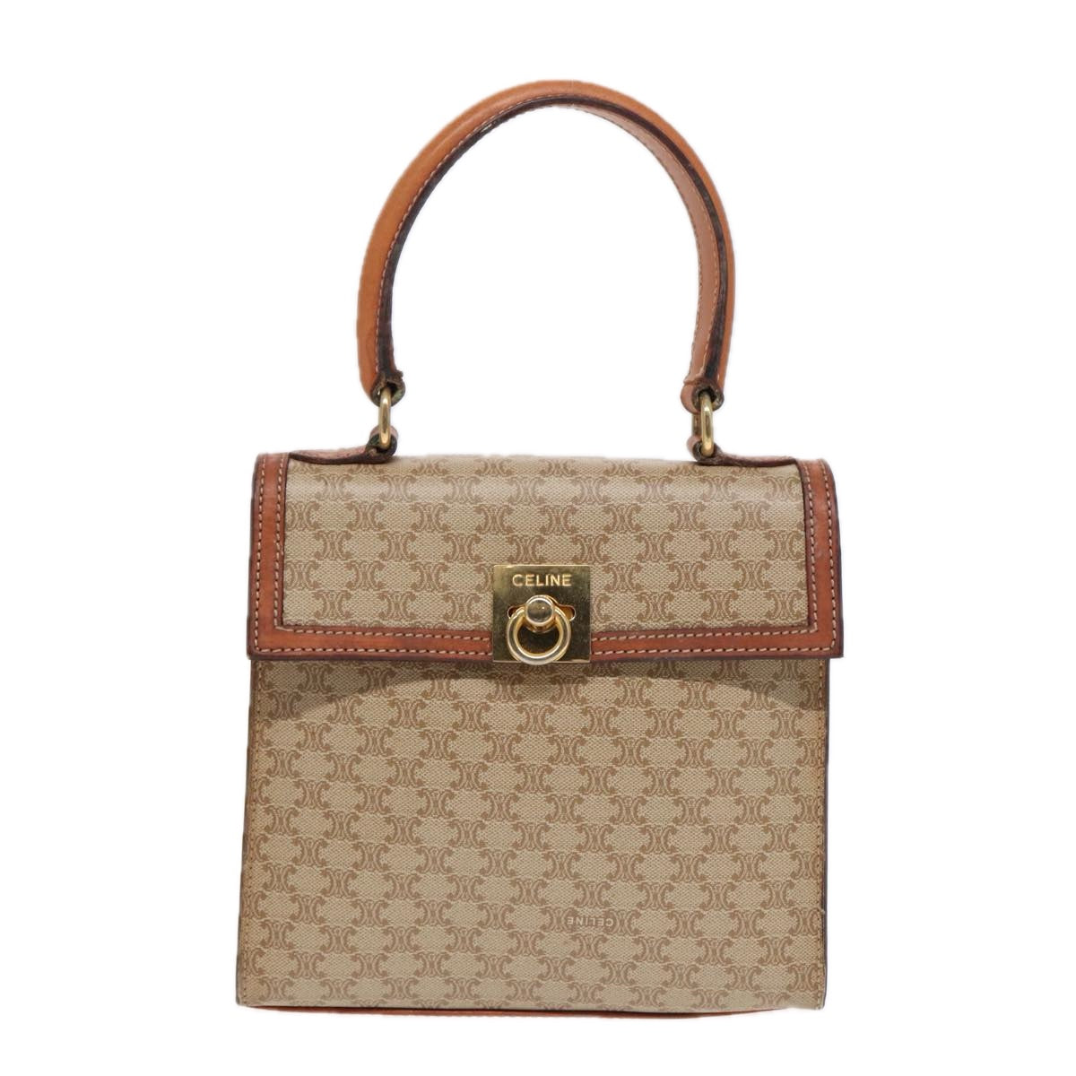 CELINE Macadam Canvas Hand Bag 2way Beige Auth 84755 - 0