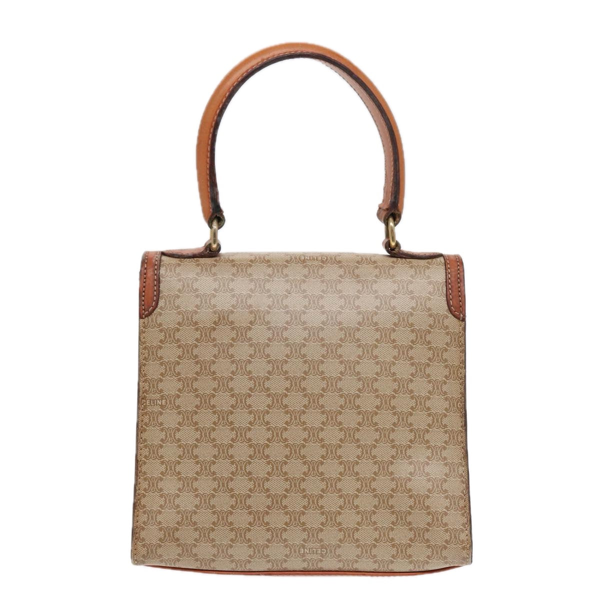 CELINE Macadam Canvas Hand Bag 2way Beige Auth 84755