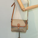 CELINE Macadam Canvas Shoulder Bag Beige Auth 84756-27