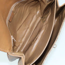 CELINE Macadam Canvas Shoulder Bag Beige Auth 84757-10