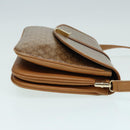 CELINE Macadam Canvas Shoulder Bag Beige Auth 84757-3