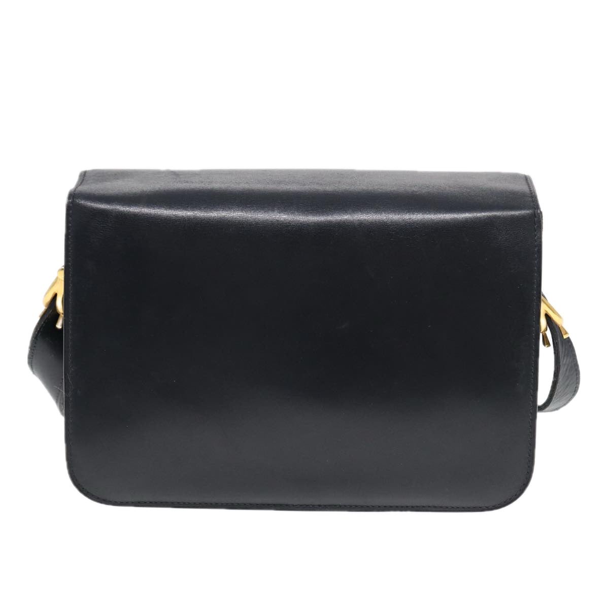 CELINE Shoulder Bag Leather Navy Auth 84758