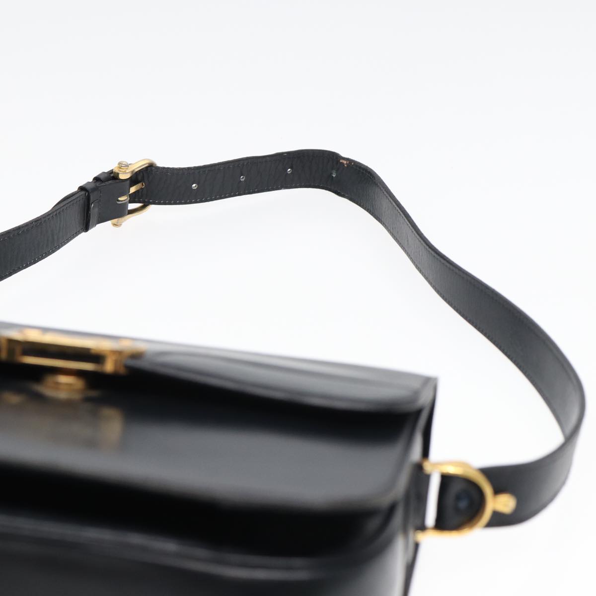 CELINE Shoulder Bag Leather Navy Auth 84758