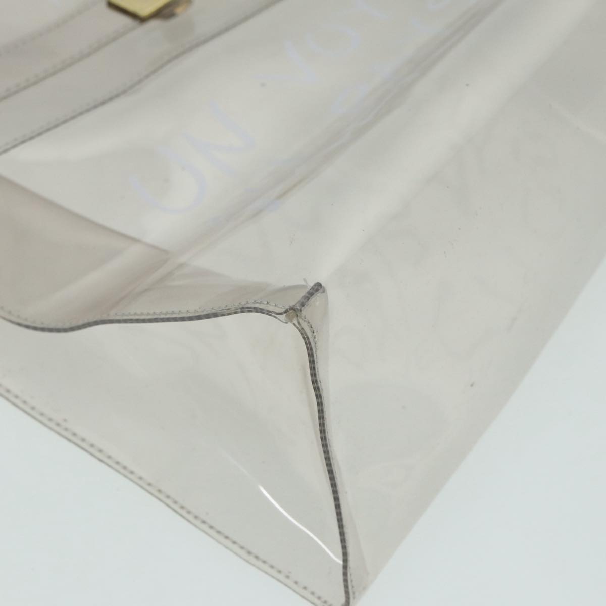 HERMES Vinyl Kelly Hand Bag Vinyl Clear Auth 84760