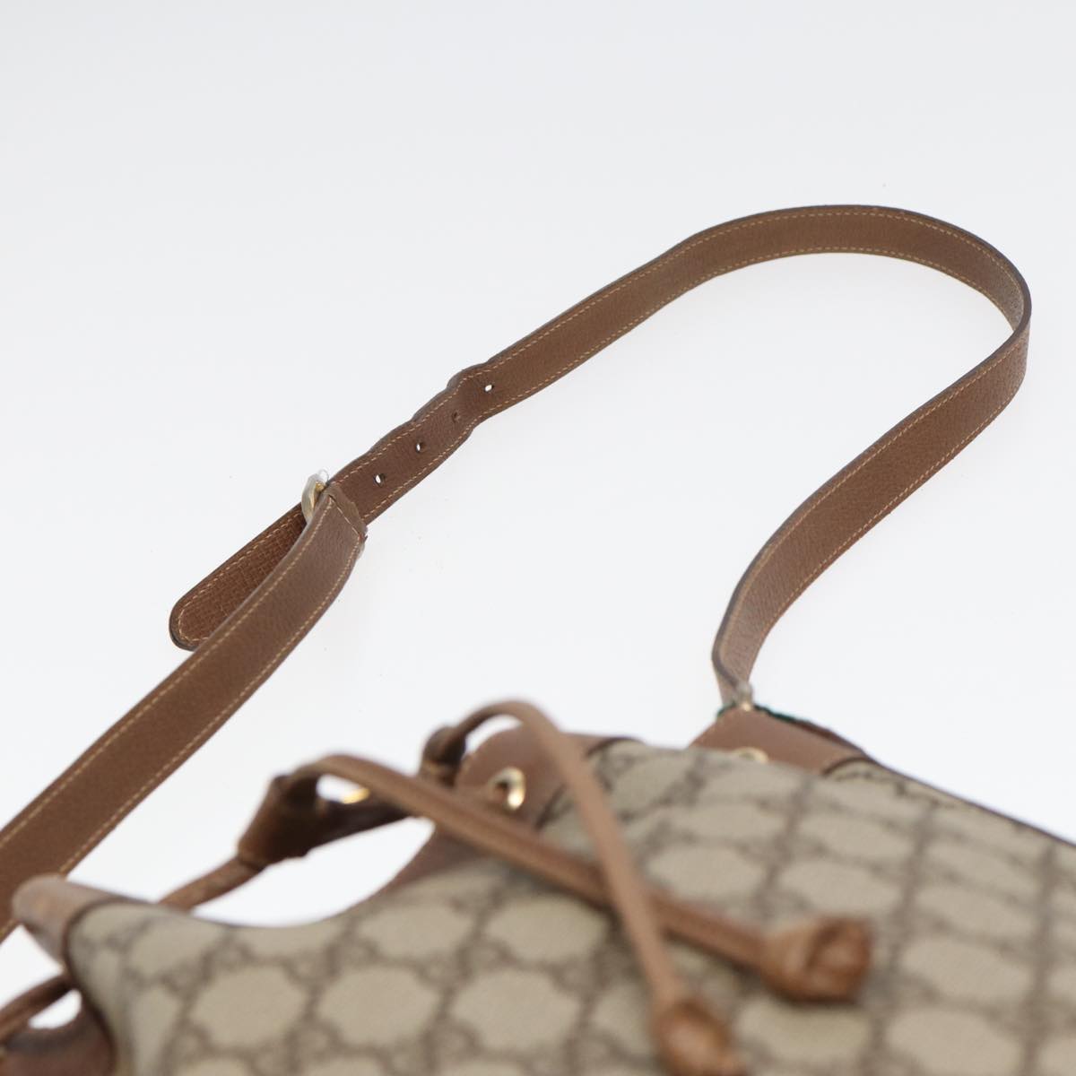 GUCCI GG Supreme Web Sherry Line Shoulder Bag PVC Beige 72 02 034 Auth 84766