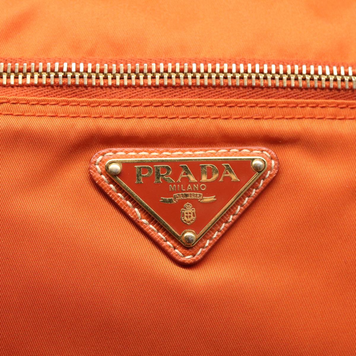 PRADA Shoulder Bag Nylon Orange Auth 84771