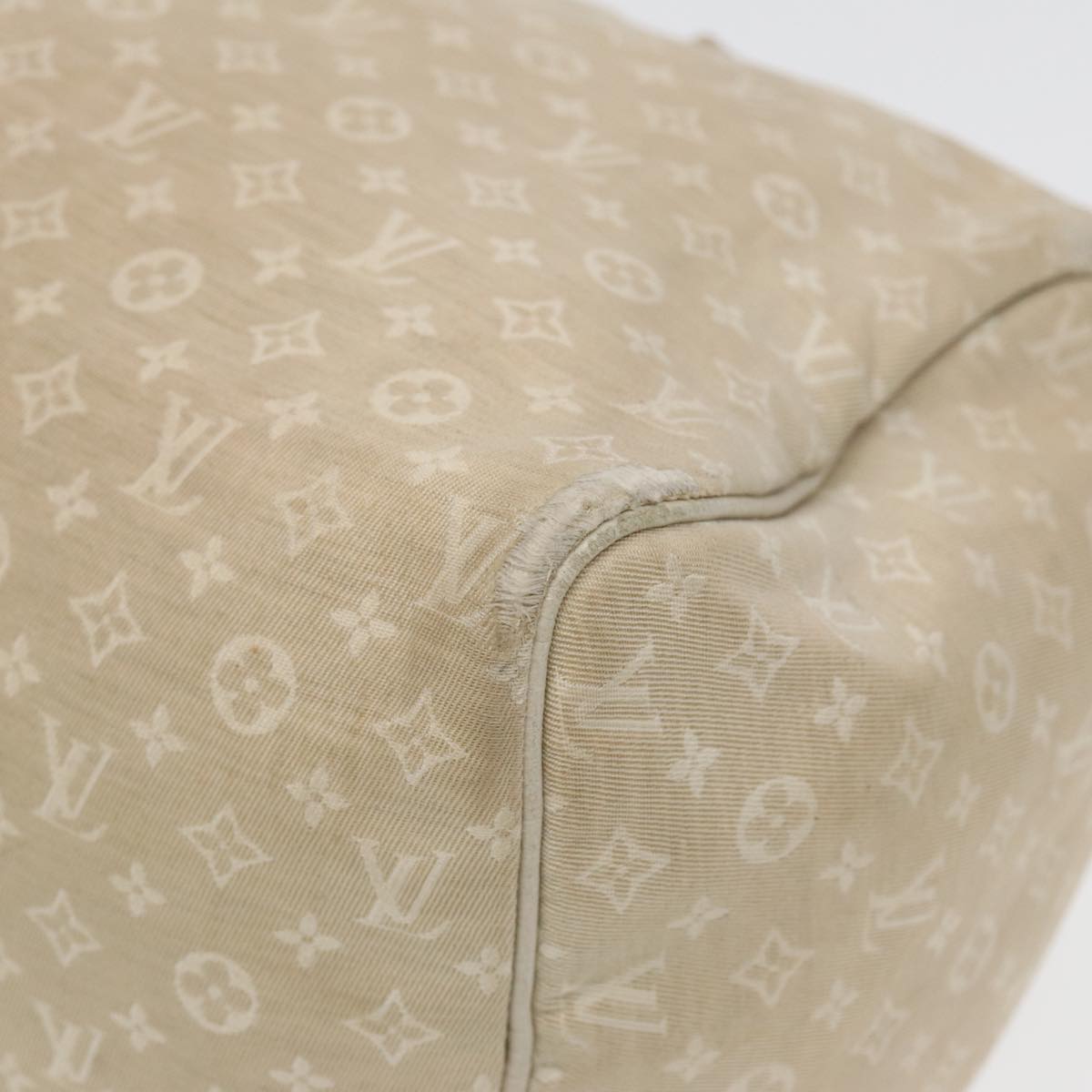 LOUIS VUITTON Monogram Mini Lin Speedy 30 Hand Bag White Dunne M95319 Auth 84780