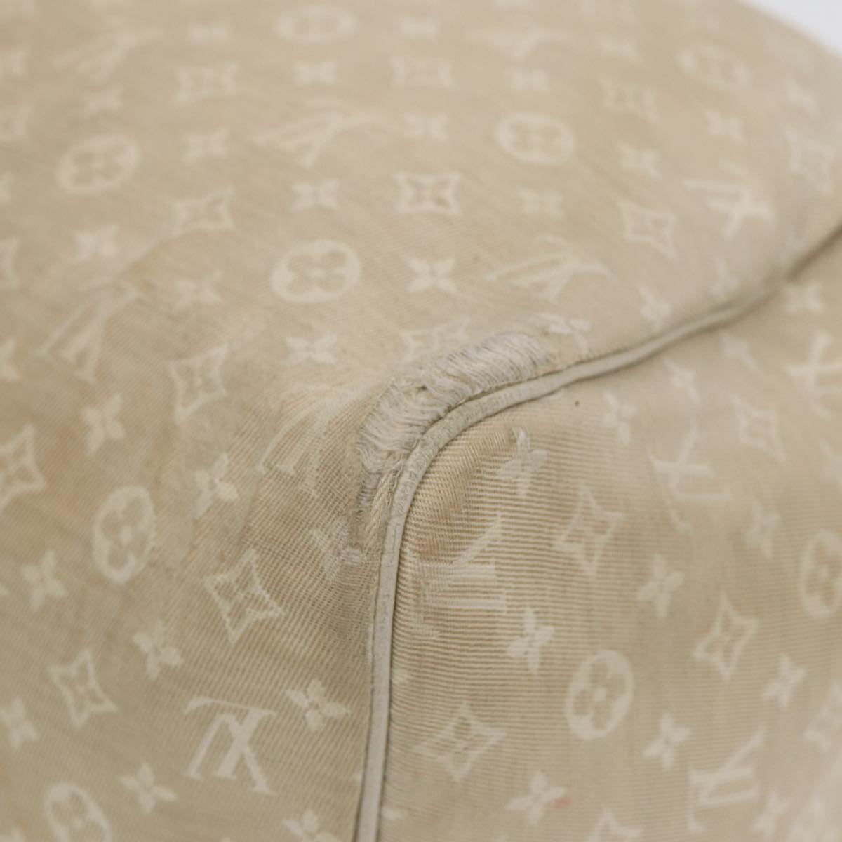 LOUIS VUITTON Monogram Mini Lin Speedy 30 Hand Bag White Dunne M95319 Auth 84780