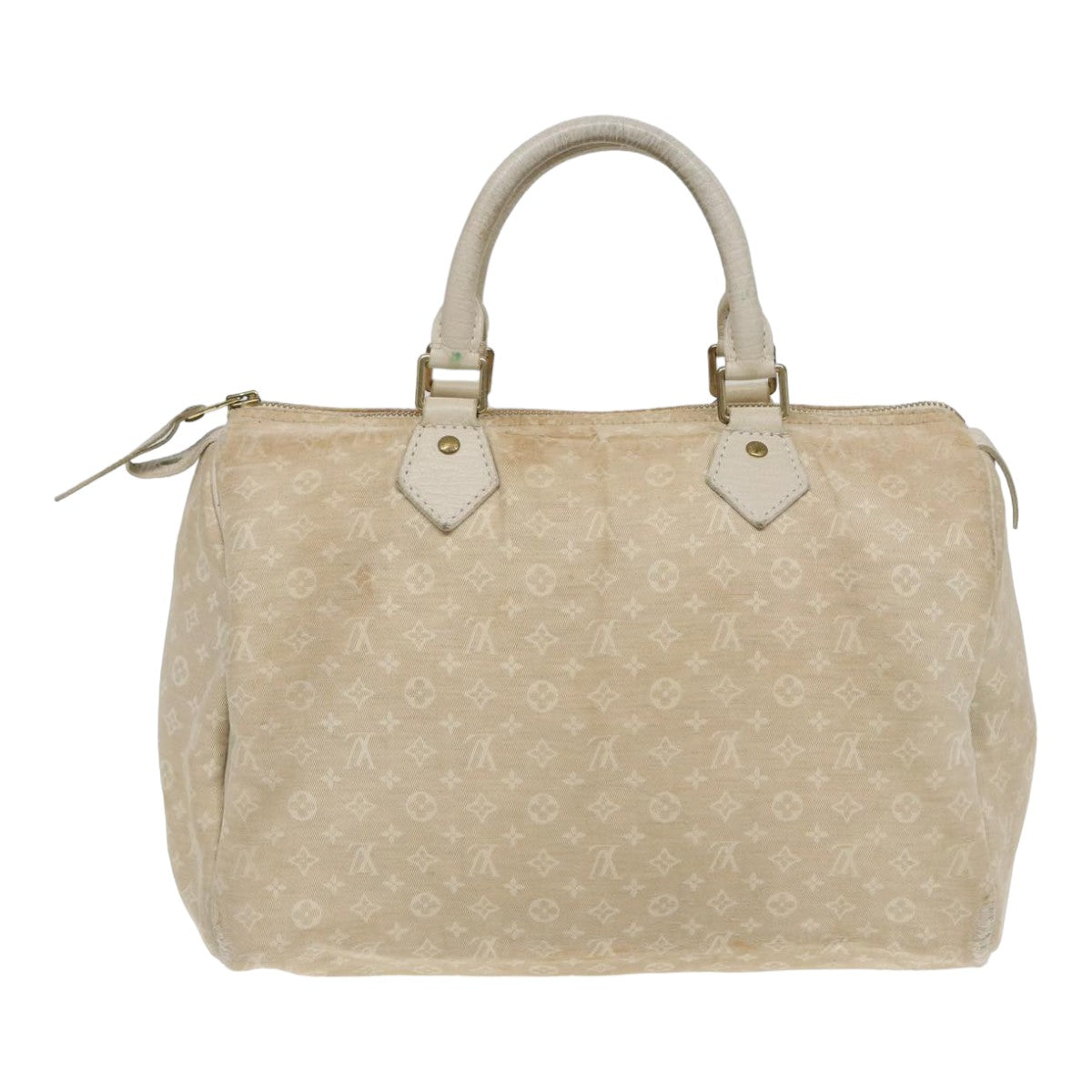 LOUIS VUITTON Monogram Mini Lin Speedy 30 Hand Bag White Dunne M95319 Auth 84780 - 0