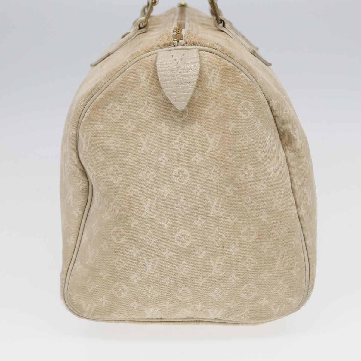 LOUIS VUITTON Monogram Mini Lin Speedy 30 Hand Bag White Dunne M95319 Auth 84780