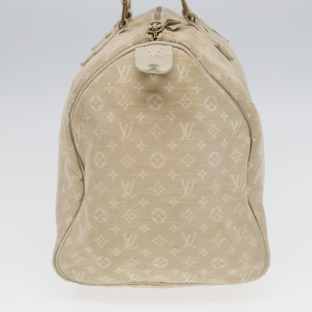 LOUIS VUITTON Monogram Mini Lin Speedy 30 Hand Bag White Dunne M95319 Auth 84780