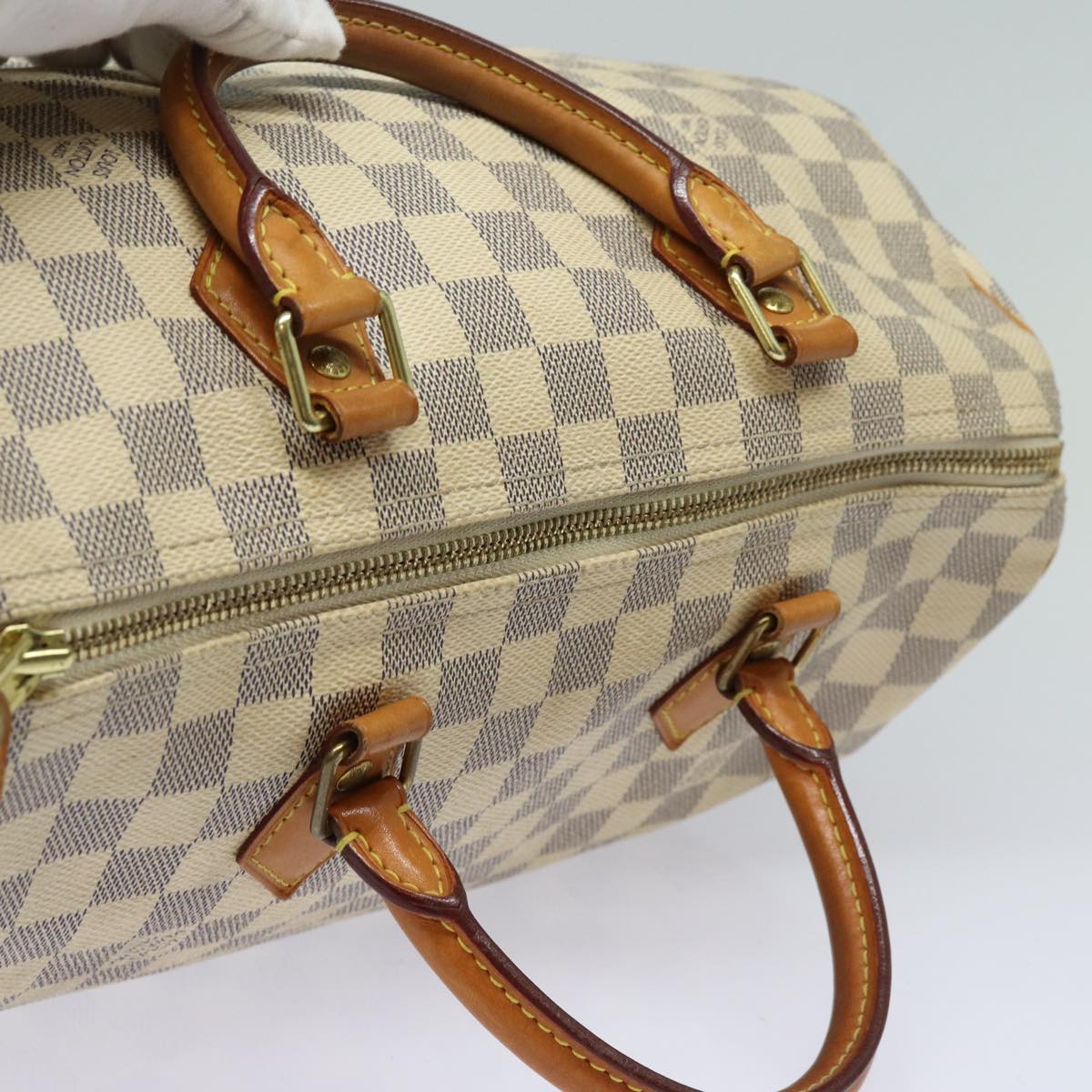 LOUIS VUITTON Damier Azur Speedy 30 Hand Bag N41533 LV Auth 84797