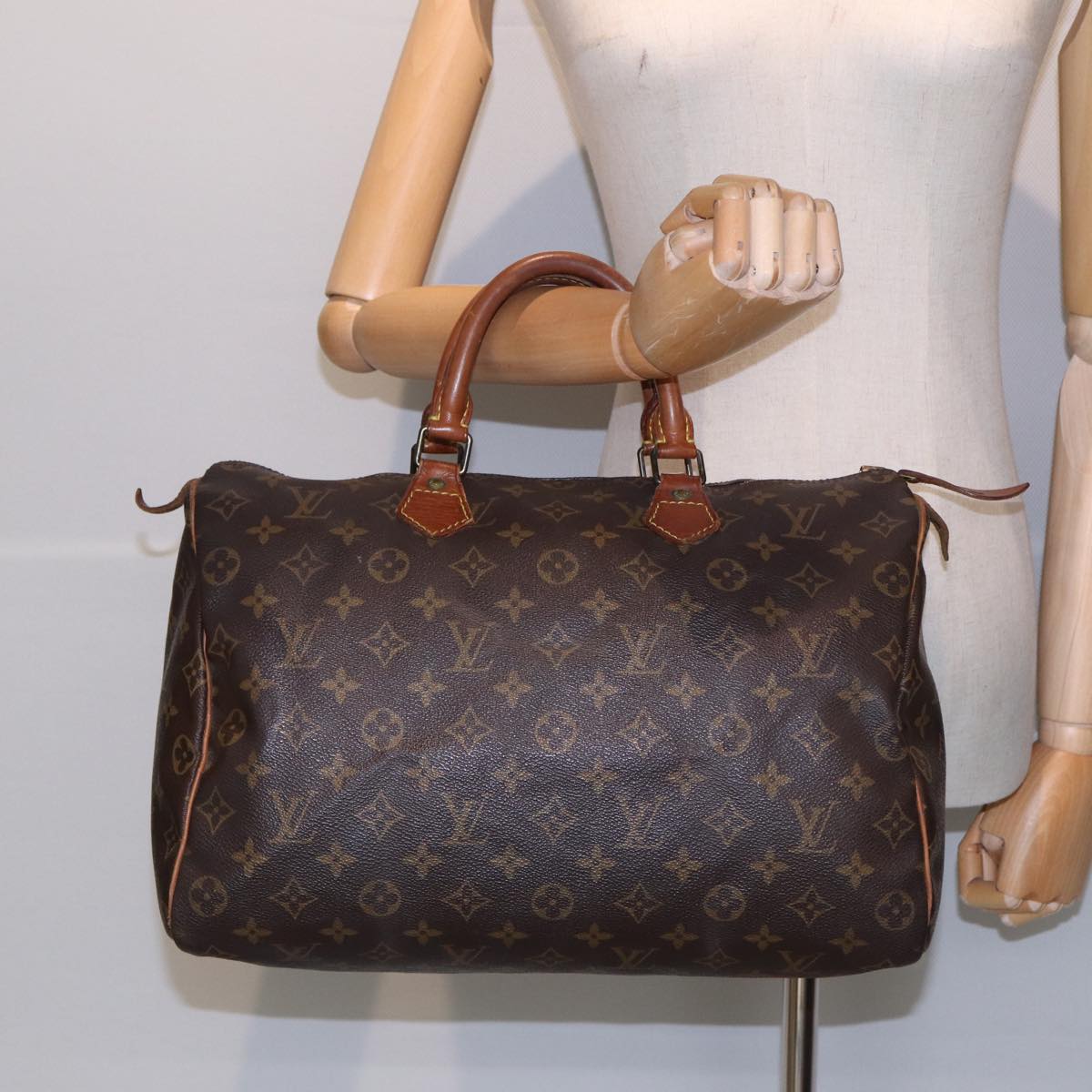 LOUIS VUITTON Monogram Speedy 35 Hand Bag M41524 LV Auth 84802