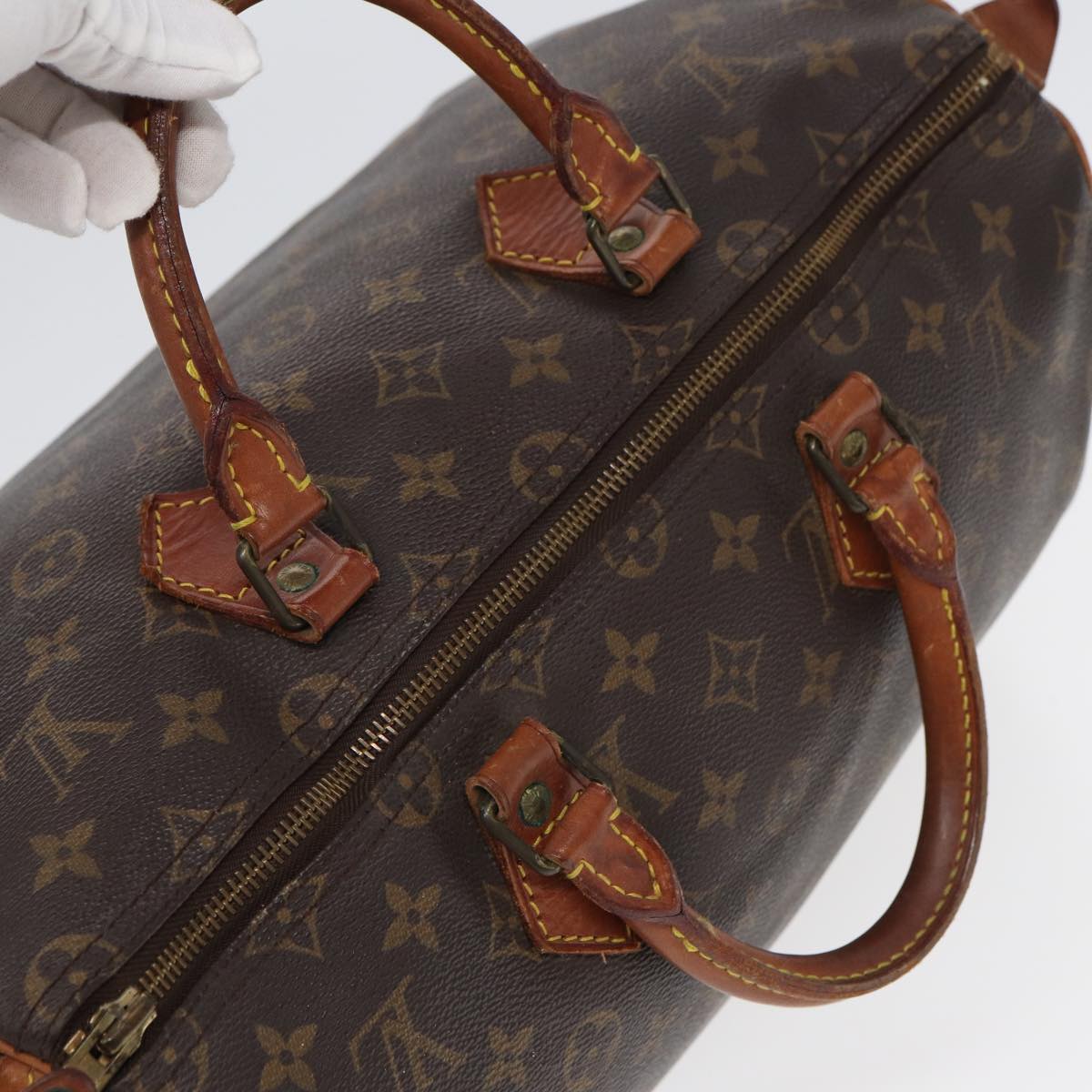 LOUIS VUITTON Monogram Speedy 35 Hand Bag M41524 LV Auth 84802