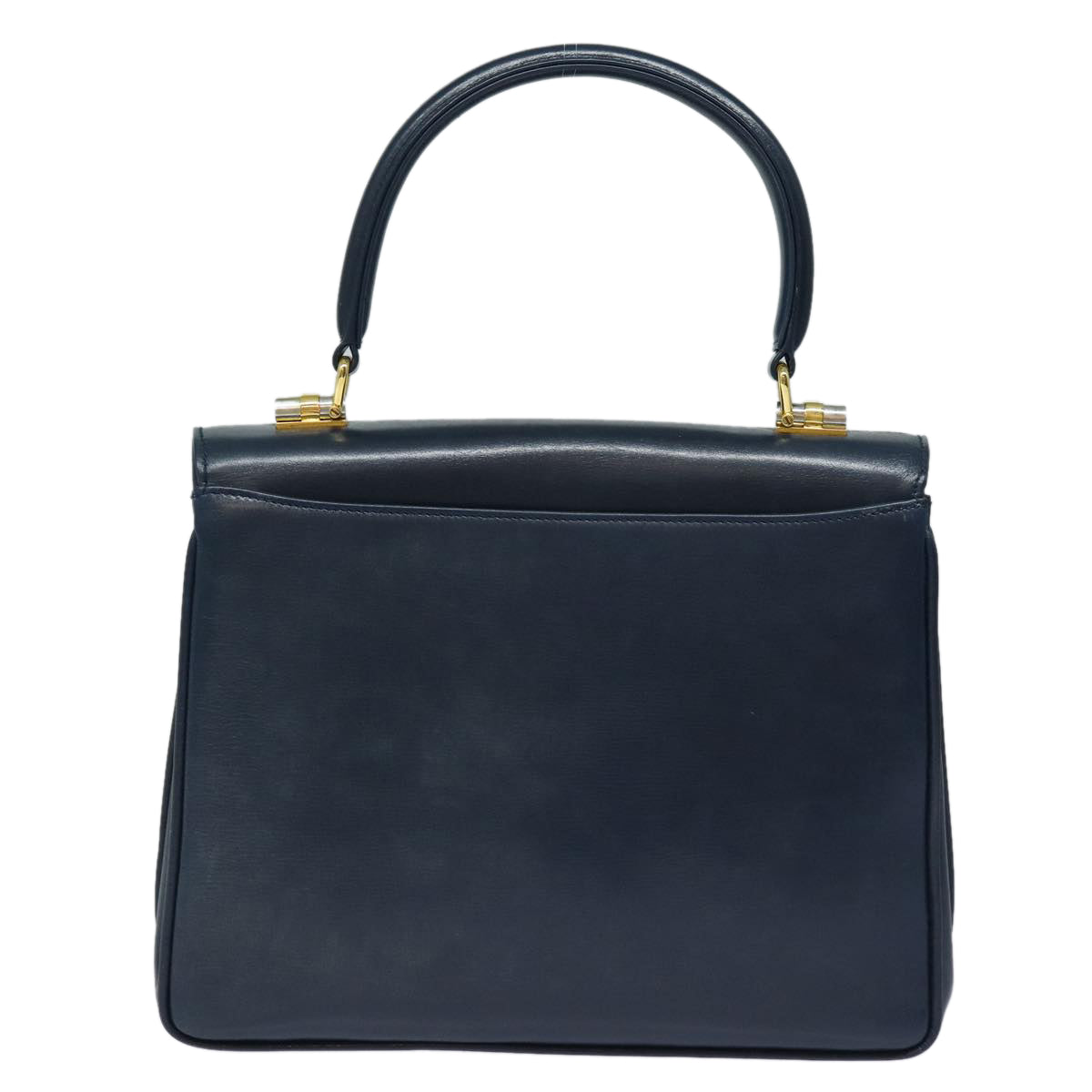 GUCCI Hand Bag Leather Navy Auth 84810 - 0