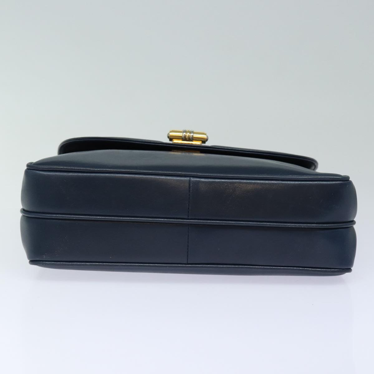 GUCCI Hand Bag Leather Navy Auth 84810