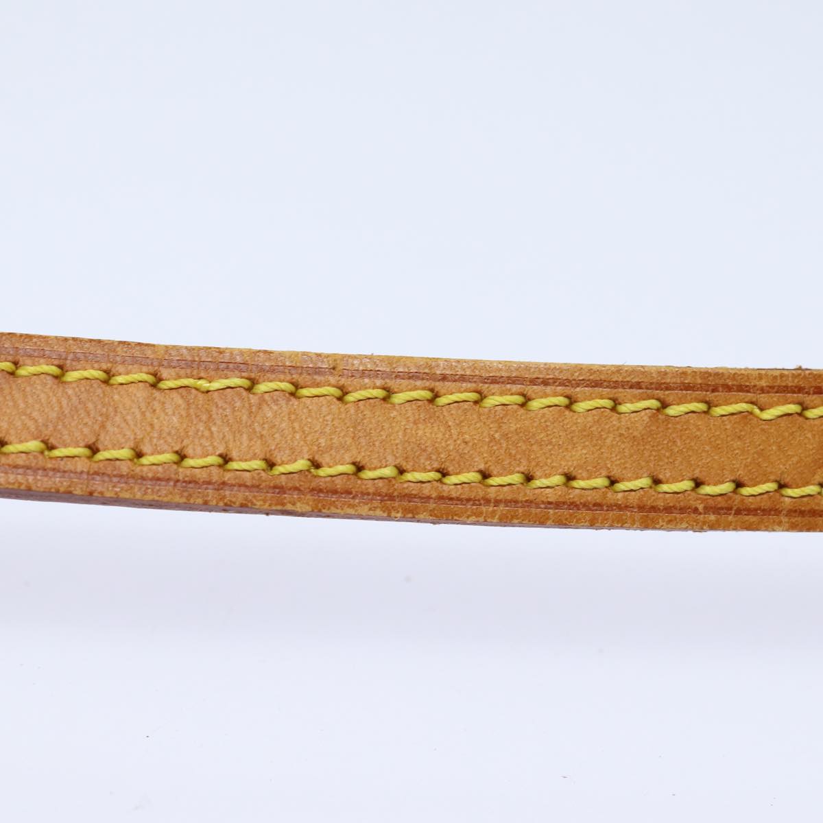 LOUIS VUITTON Shoulder Strap Leather 46.1"" Beige LV Auth 84815