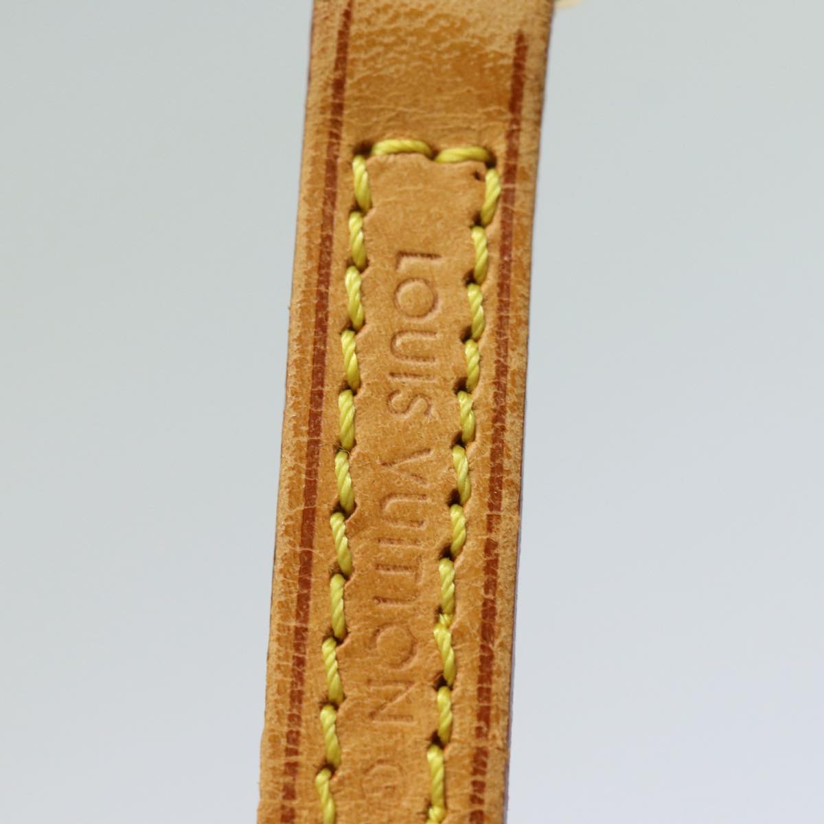 LOUIS VUITTON Shoulder Strap Leather 46.1"" Beige LV Auth 84815