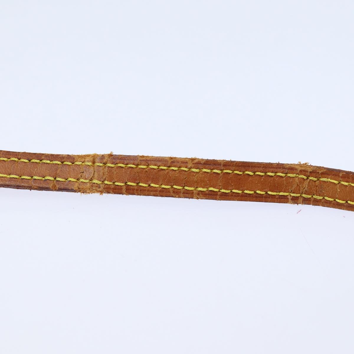 LOUIS VUITTON Shoulder Strap Leather 46.1"" Beige LV Auth 84815