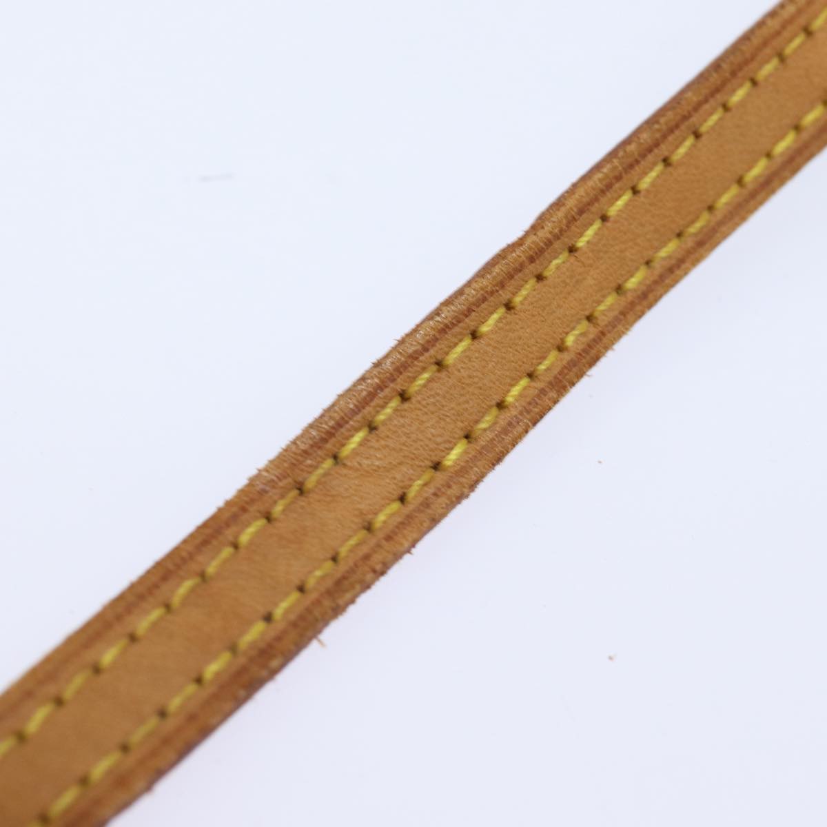 LOUIS VUITTON Shoulder Strap Leather 44.5"" Beige LV Auth 84818