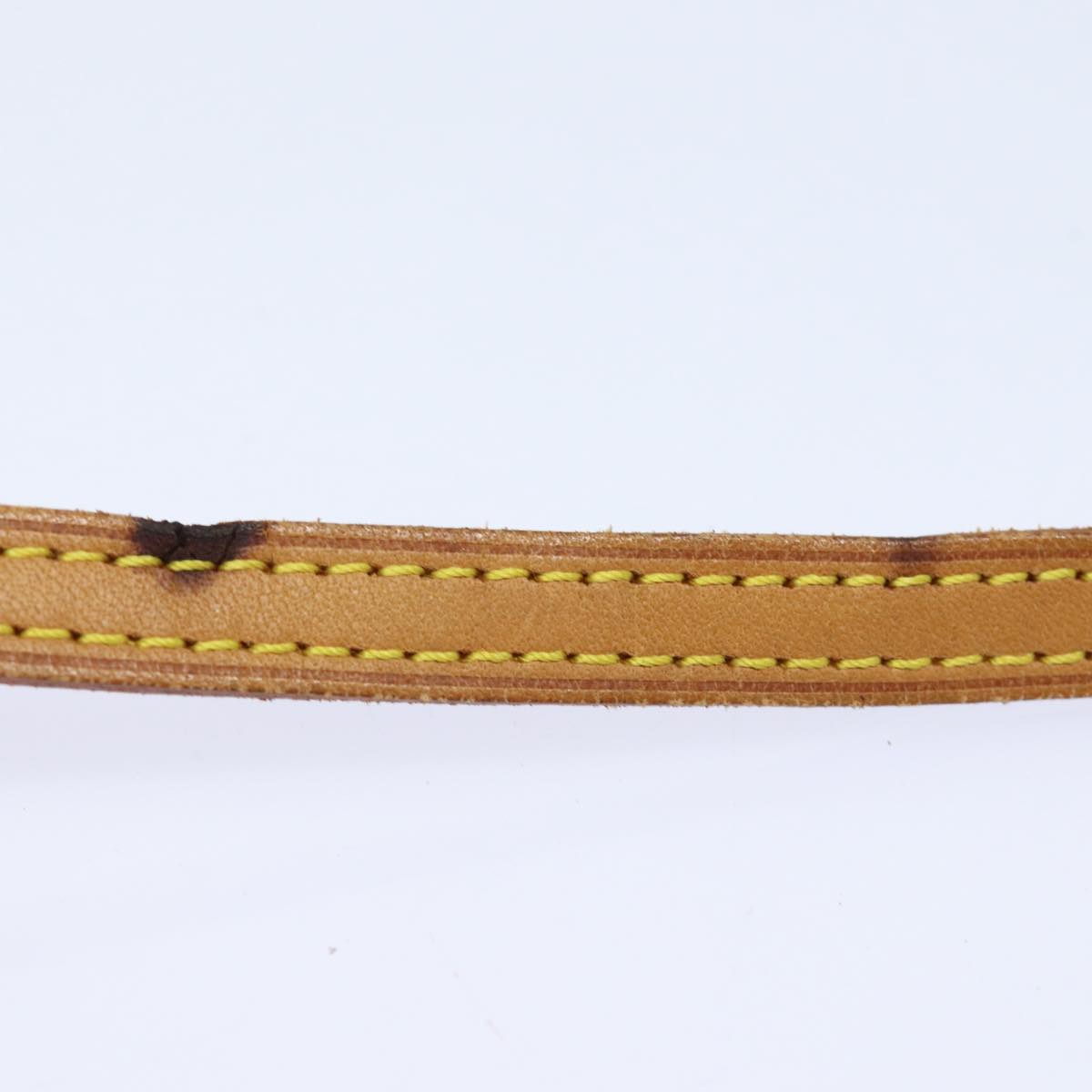 LOUIS VUITTON Shoulder Strap Leather 44.5"" Beige LV Auth 84818