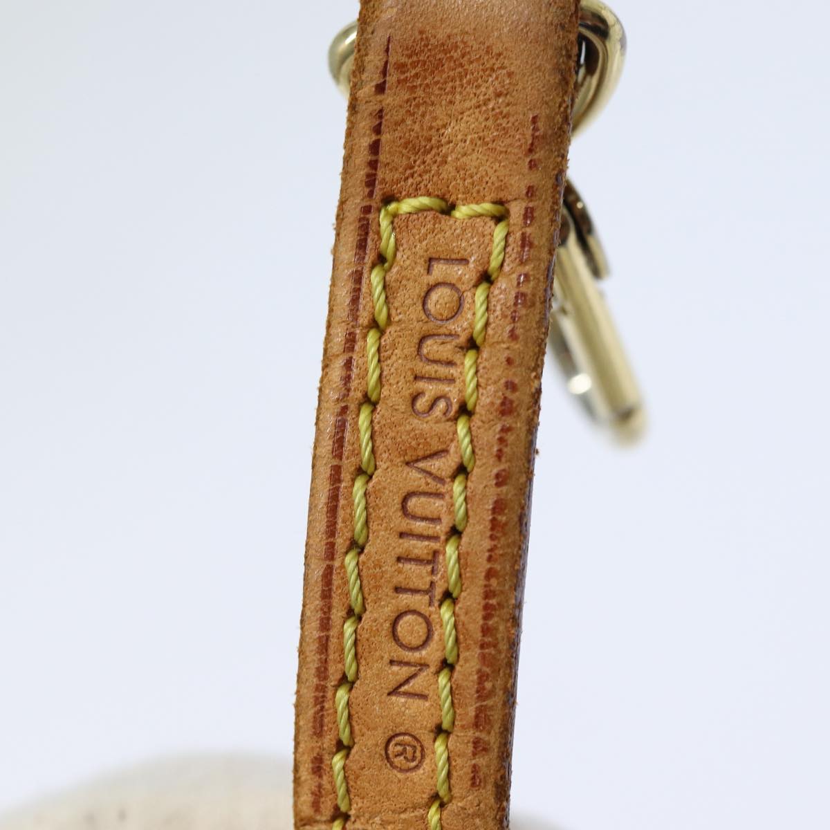 LOUIS VUITTON Shoulder Strap Leather 42.9"" Beige LV Auth 84819