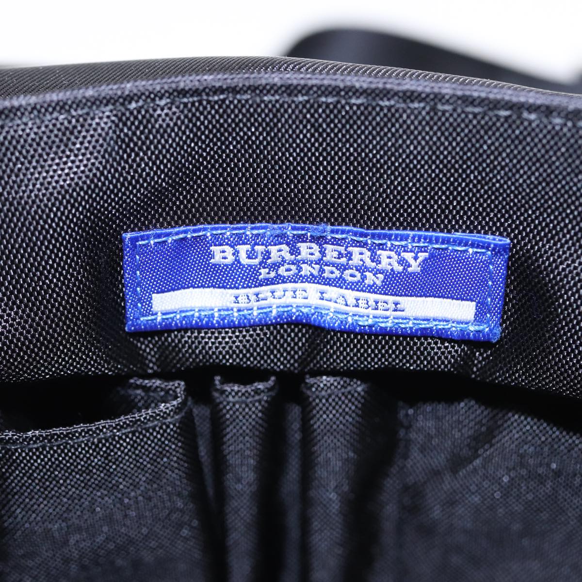 BURBERRY Blue Label Shoulder Bag Nylon Black Auth 84821