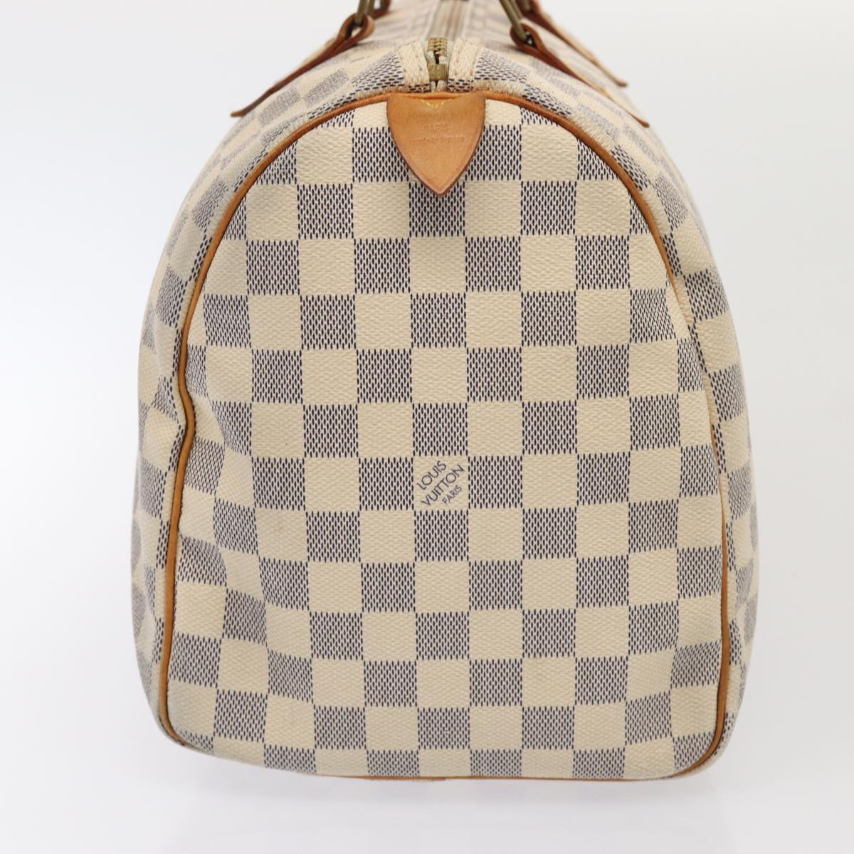 LOUIS VUITTON Damier Azur Speedy 35 Hand Bag N41535 LV Auth 84838