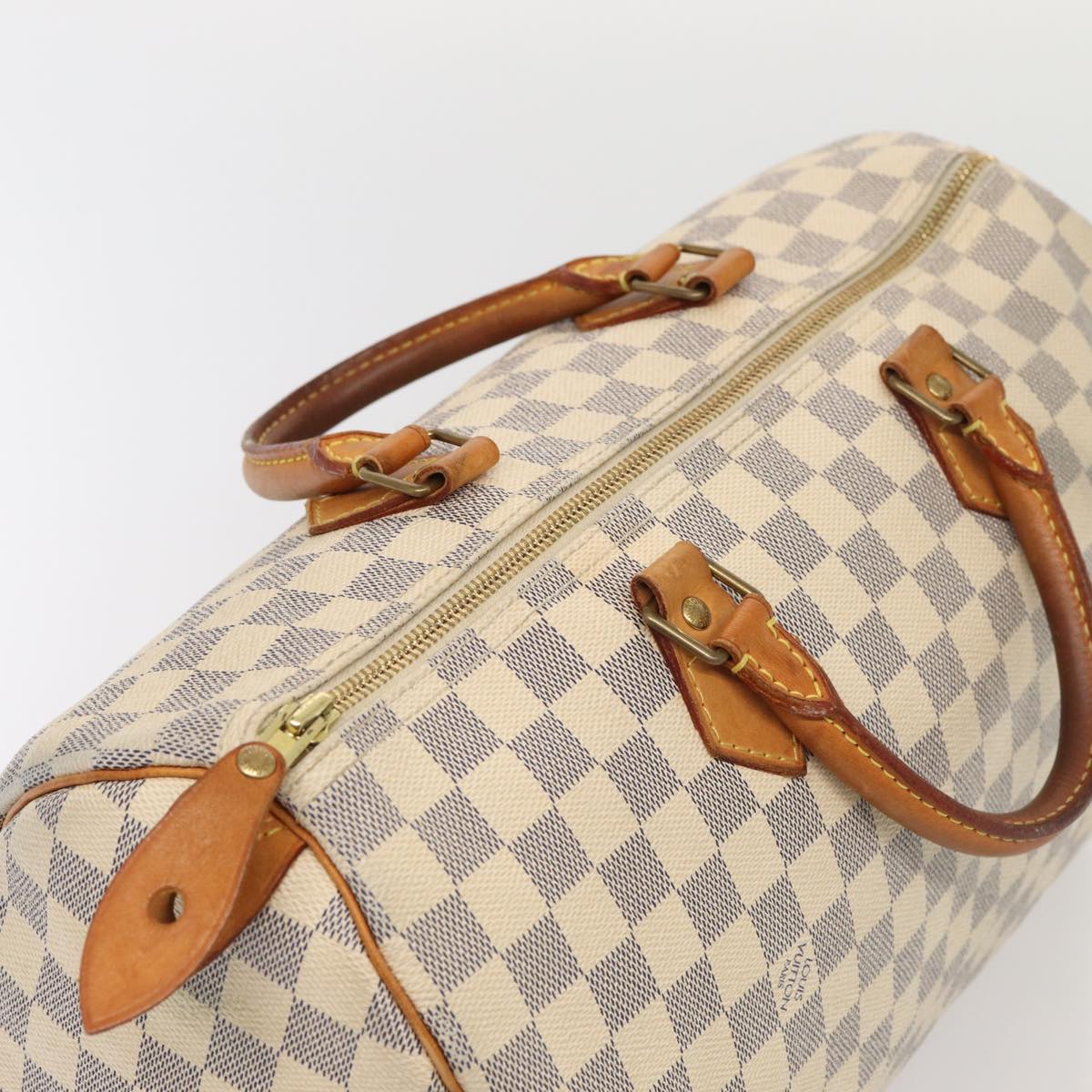 LOUIS VUITTON Damier Azur Speedy 35 Hand Bag N41535 LV Auth 84838