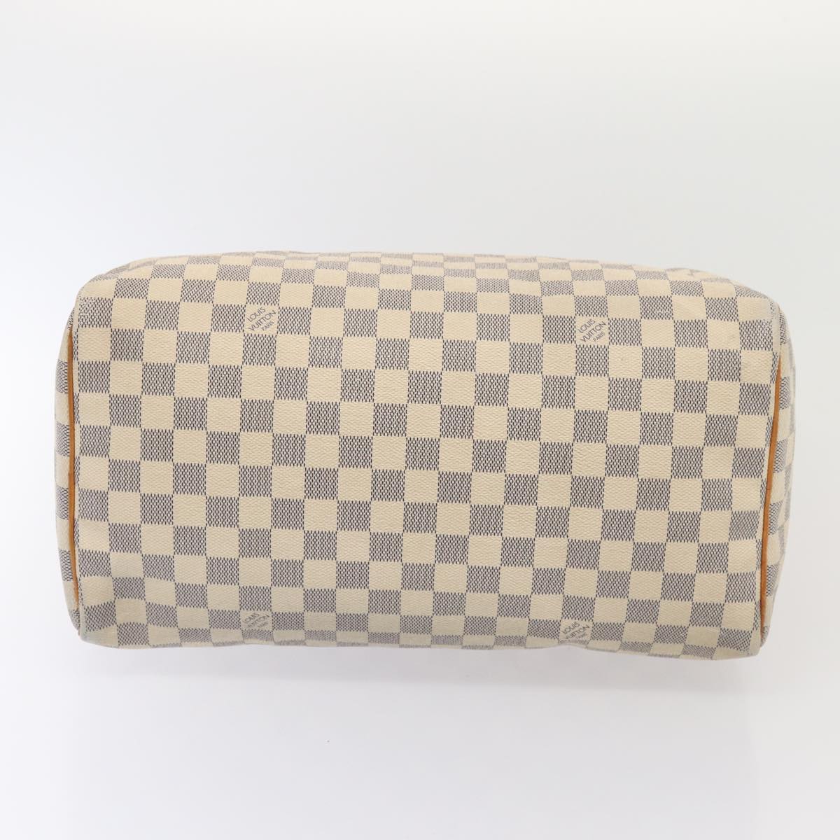 LOUIS VUITTON Damier Azur Speedy 35 Hand Bag N41535 LV Auth 84838