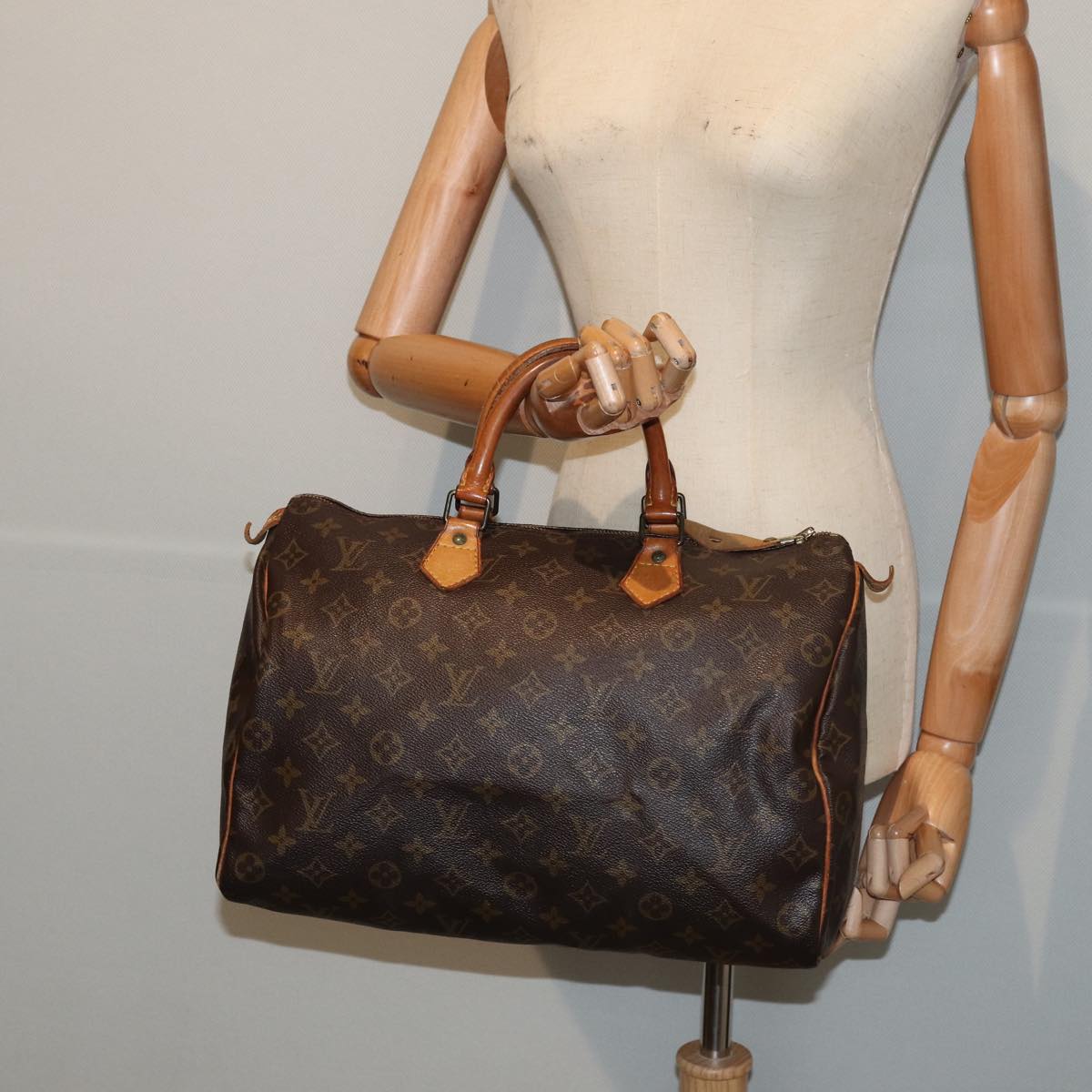 LOUIS VUITTON Monogram Speedy 35 Hand Bag M41524 LV Auth 84839