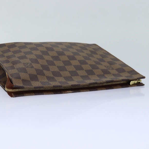 LOUIS VUITTON Damier Ebene Poche Toilette 26 Pouch N47543 LV Auth 84848