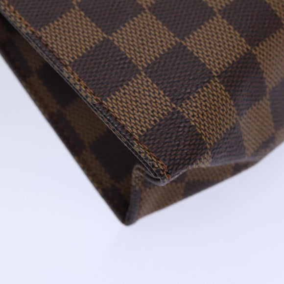 LOUIS VUITTON Damier Ebene Poche Toilette 26 Pouch N47543 LV Auth 84848