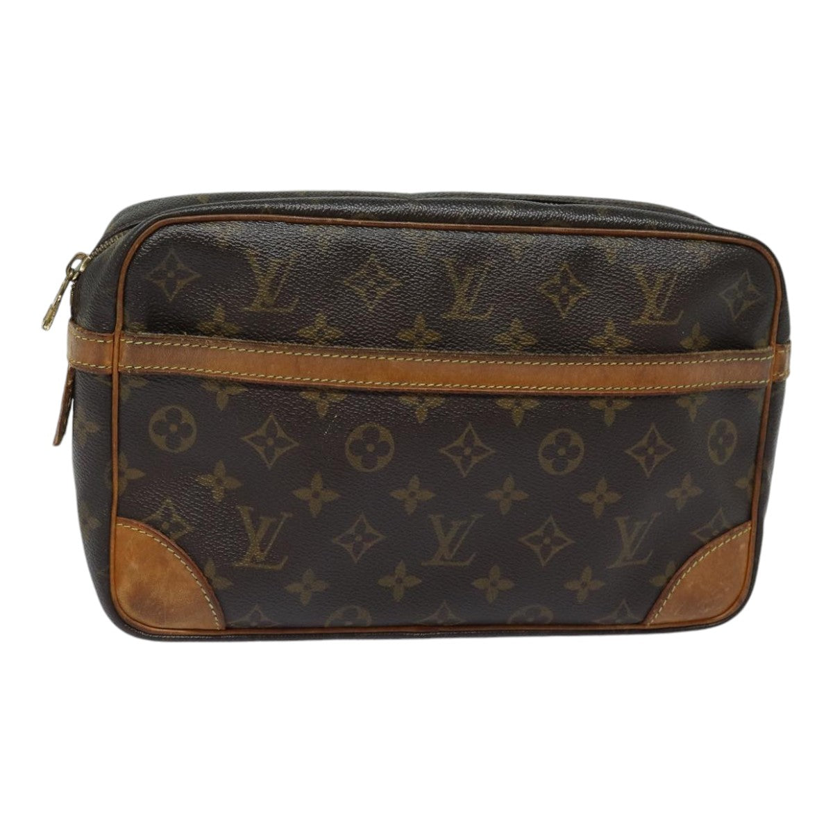 LOUIS VUITTON Monogram Compiegne 28 Clutch Bag M51845 LV Auth 84854