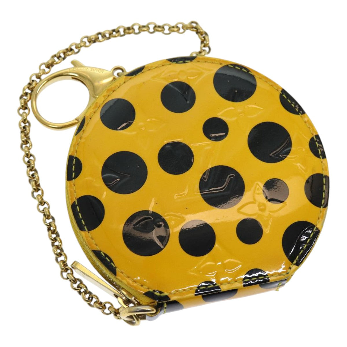 LOUIS VUITTON Vernis Yayoi Kusama Porte Monnaie Chapo Purse M91569 LV Auth 84884