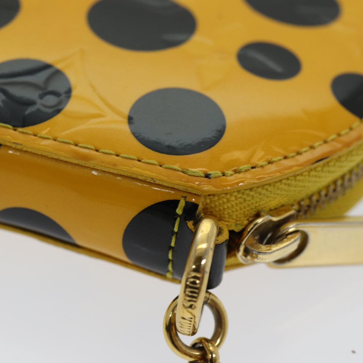 LOUIS VUITTON Vernis Yayoi Kusama Porte Monnaie Chapo Purse M91569 LV Auth 84884