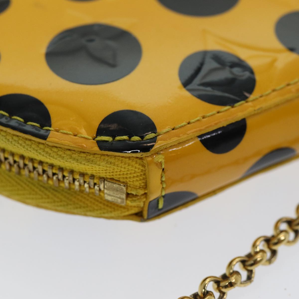 LOUIS VUITTON Vernis Yayoi Kusama Porte Monnaie Chapo Purse M91569 LV Auth 84884