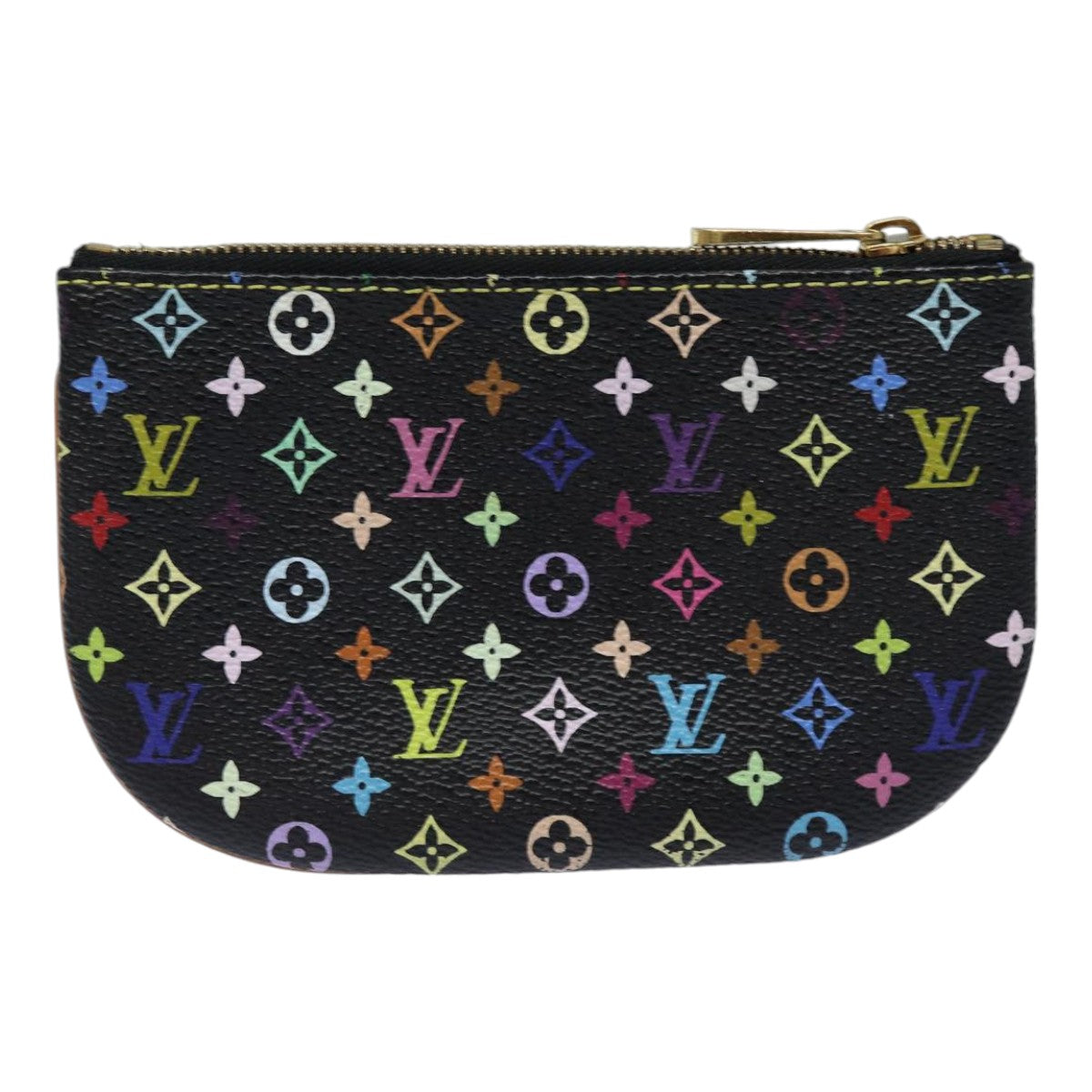 LOUIS VUITTON Multicolor Pochette MM Coin Purse Black M60031 LV Auth 84889 - 0