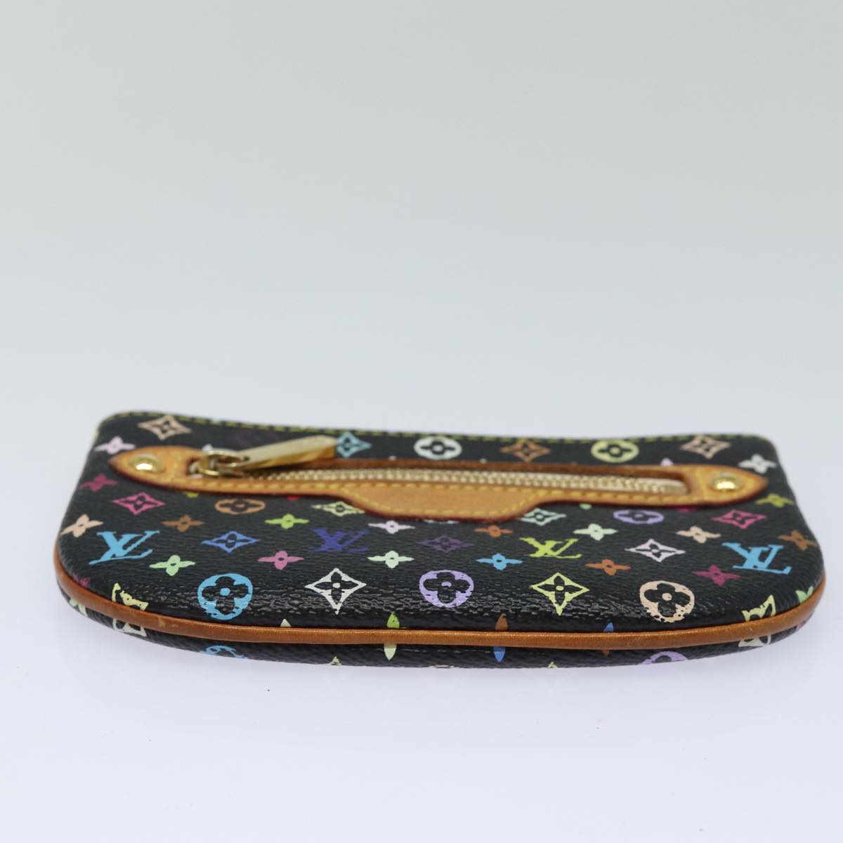 LOUIS VUITTON Multicolor Pochette MM Coin Purse Black M60031 LV Auth 84889