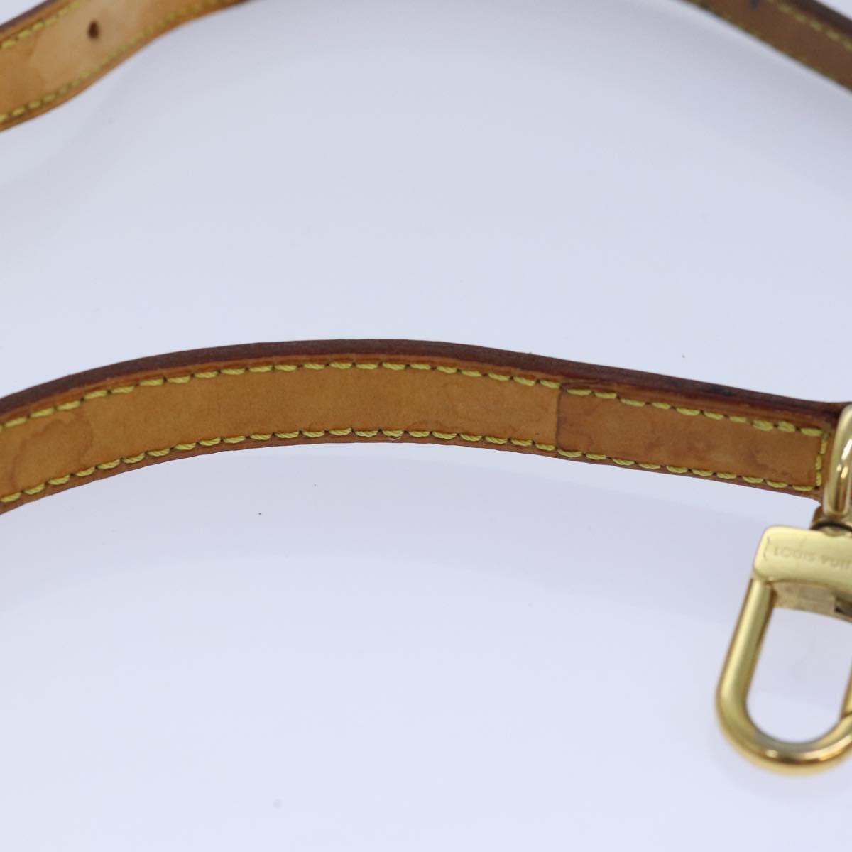 LOUIS VUITTON Adjustable Shoulder Strap Leather 37""-44.1"" Beige LV Auth 84899