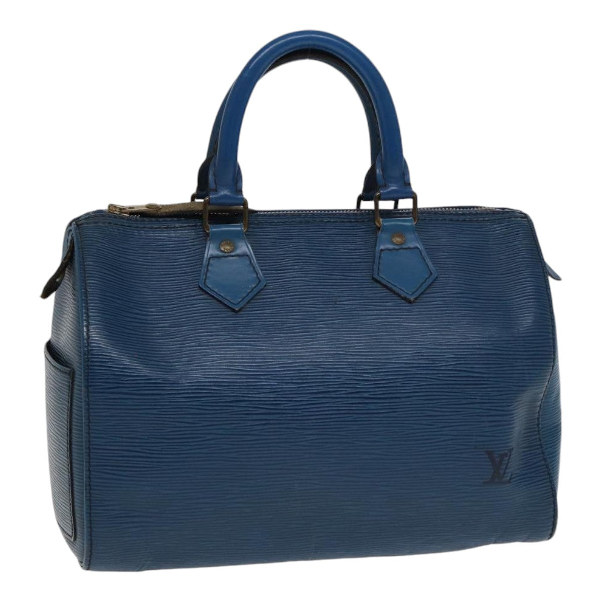 LOUIS VUITTON Epi Speedy 25 Hand Bag Toledo Blue M43015 LV Auth 84906