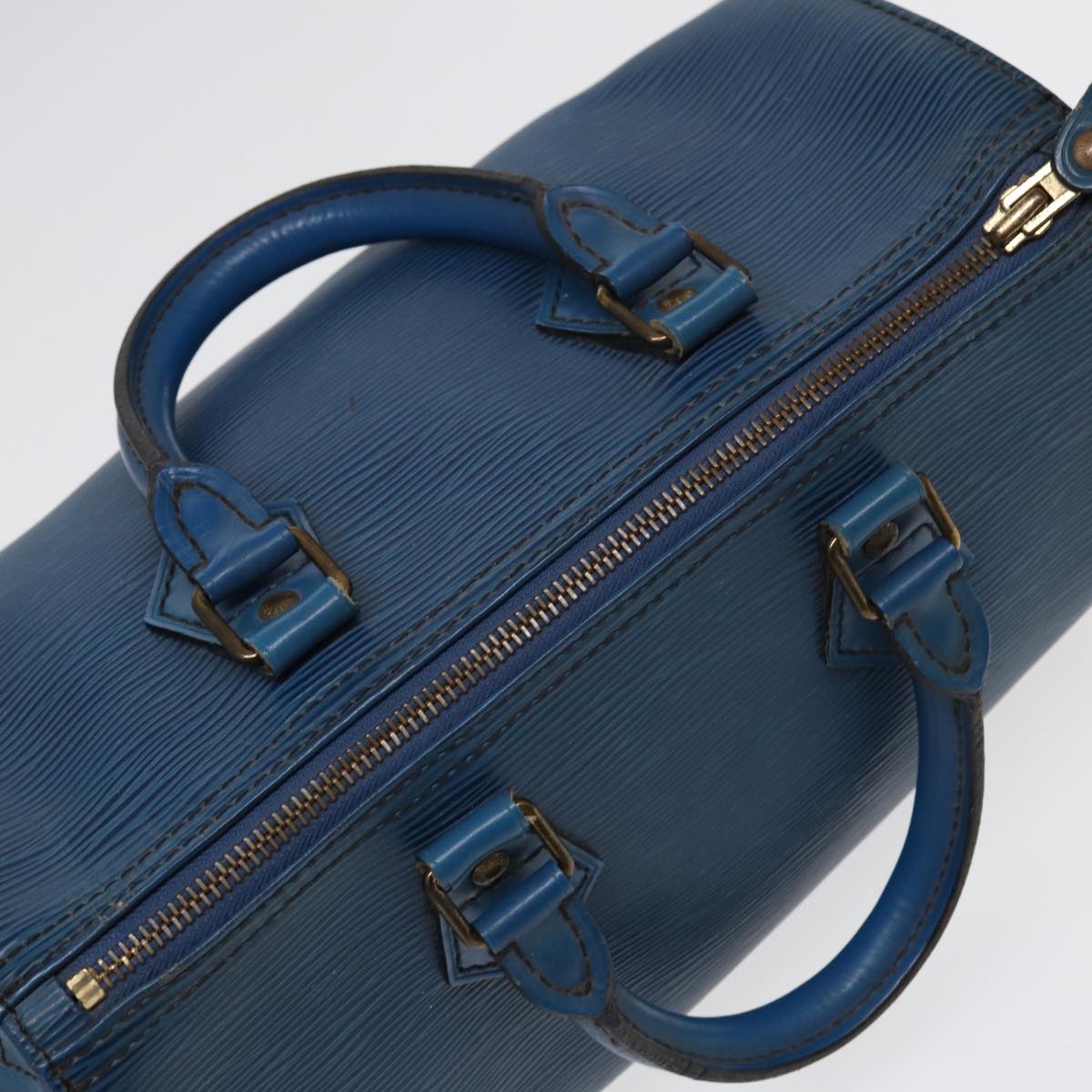 LOUIS VUITTON Epi Speedy 25 Hand Bag Toledo Blue M43015 LV Auth 84906