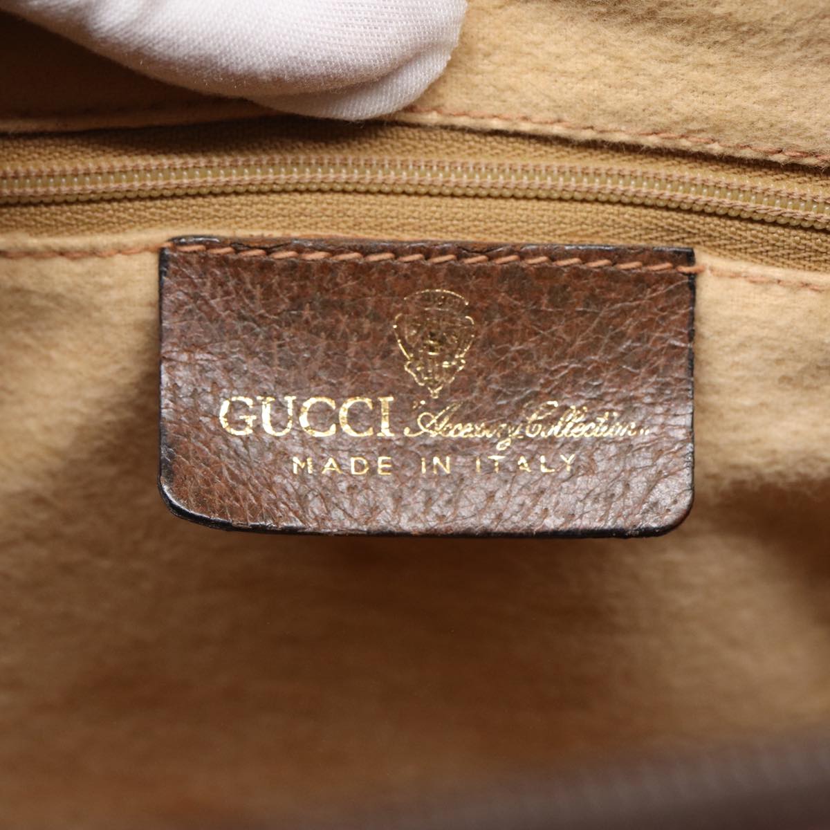 GUCCI GG Supreme Web Sherry Line Boston Bag PVC Beige 012 3842 33 39 Auth 84925