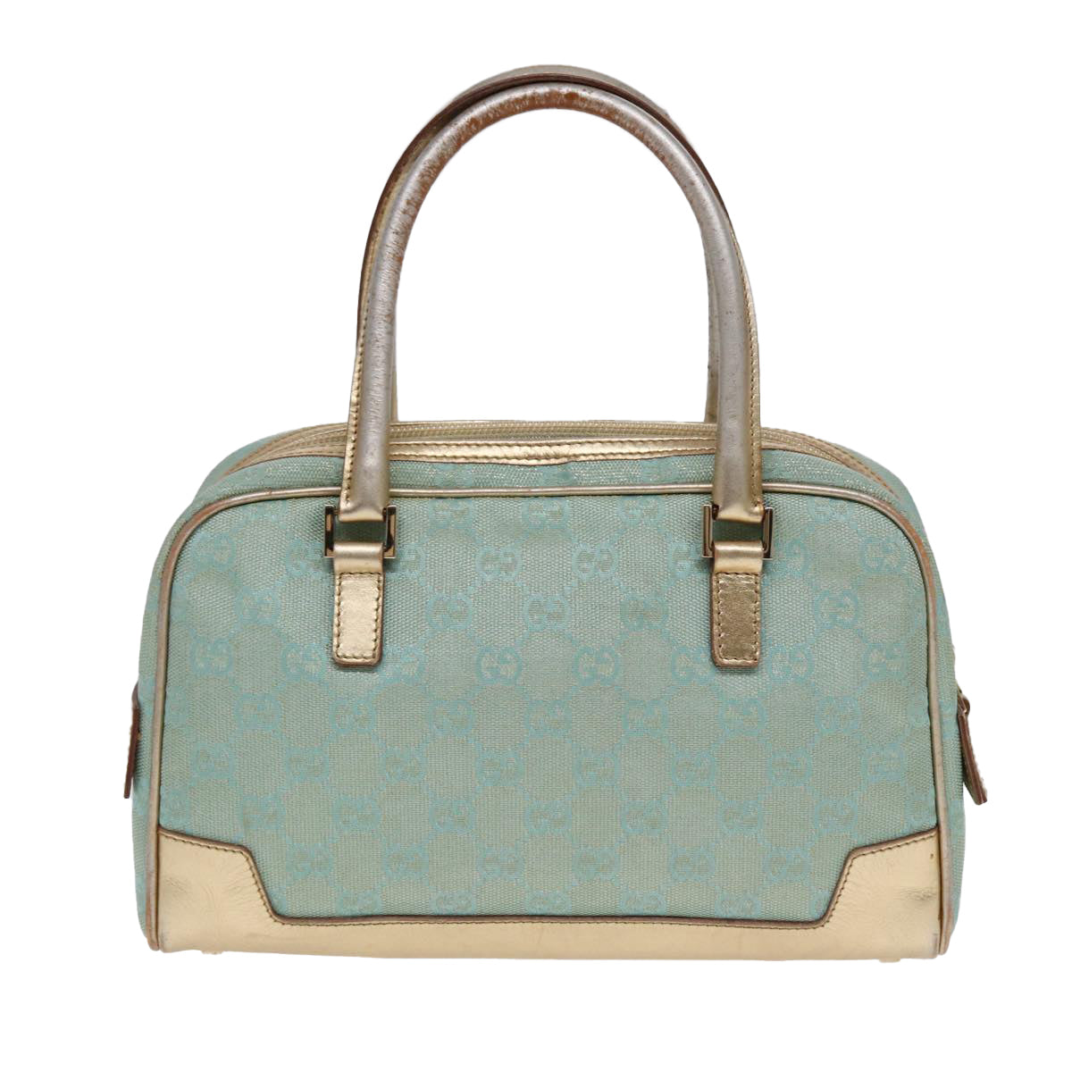 GUCCI GG Canvas Hand Bag Blue Gold 000 0852 Auth 84930 - 0