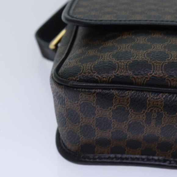CELINE Macadam Canvas Umhängetasche PVC Leder Schwarz Auth 84935