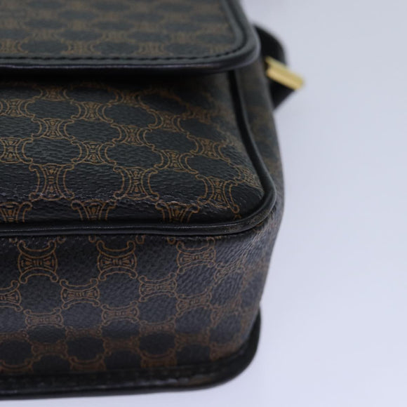 CELINE Macadam Canvas Umhängetasche PVC Leder Schwarz Auth 84935
