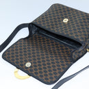 CELINE Macadam Canvas Shoulder Bag PVC Leather Black Auth 84935-9