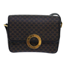 CELINE Macadam Canvas Shoulder Bag PVC Leather Black Auth 84935-13